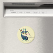 Pfauenpfahen Save the Date, Elfenbein Magnet (In Situ (Geschirrspüler))