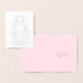 Pfauenpfahne Linie Art Ehepaar Silber Jubiläum Folienkarte (Anzeige)