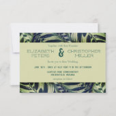 Pfauenpfau-Pflanze - Einladung zur Hochzeitsfeier (Vorderseite)