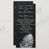 Pfauenpfauenhochzeitprogramme Teelänge Programm (Vorne/Hinten)