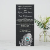 Pfauenpfauenhochzeitprogramme Teelänge Programm (Stehend Vorderseite)