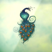 Pfauenpfocken in aquamarin und blau fensteraufkleber (Blatt 3)