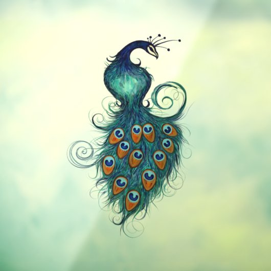 Pfauenpfocken in aquamarin und blau fensteraufkleber (Blatt 3)