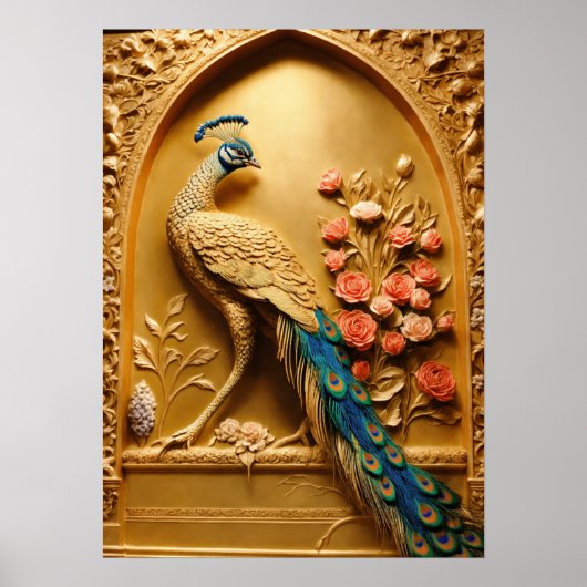 Pfauenplumage - Ein Farbriss für Ihre Zuhause Poster (Vorne)