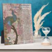 Pfauenpointing zum Gedicht Desiderata Fotoplatte (Seite)