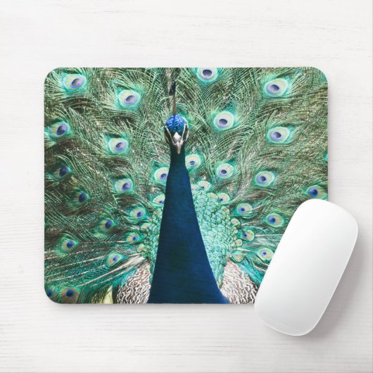 Pfauenportrait Mousepad (Mit Mouse)
