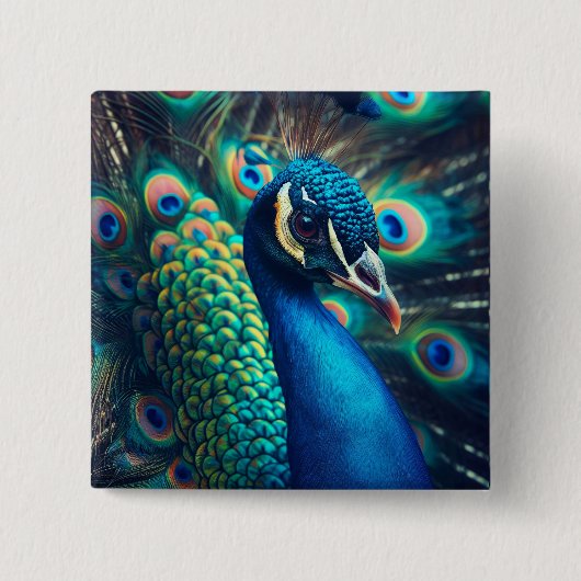 Pfauenprofil Button (Vorderseite)