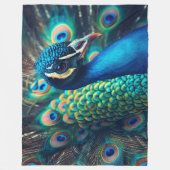 Pfauenprofil Fleecedecke (Vorderseite)