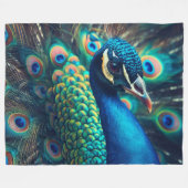 Pfauenprofil Fleecedecke (Vorderseite (Horizontal))