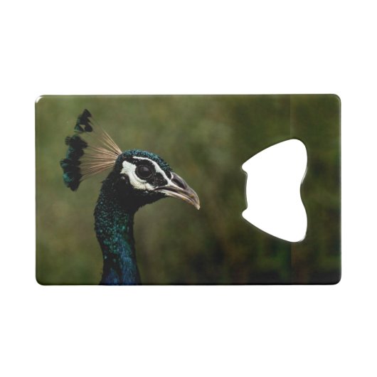 Pfauenprofil Geldbeutel Flaschenöffner (Vorderseite (Horizontal))