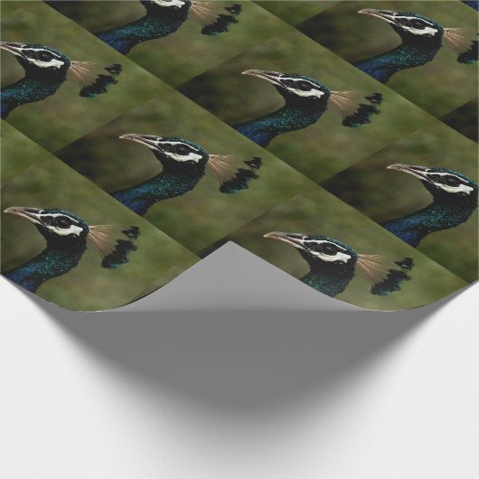 Pfauenprofil Geschenkpapier (Ecke)