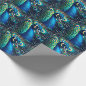 Pfauenprofil Geschenkpapier (Ecke)