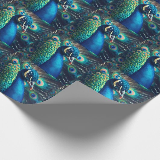 Pfauenprofil Geschenkpapier (Ecke)