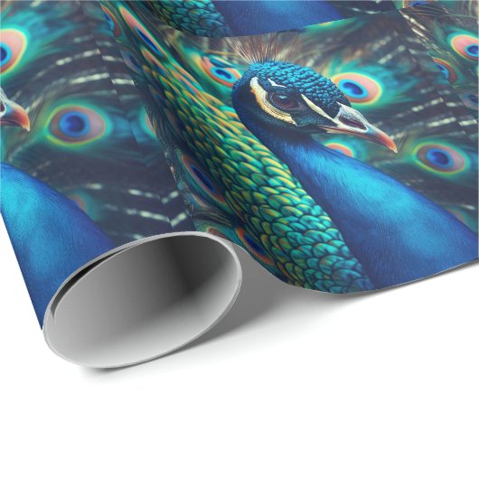 Pfauenprofil Geschenkpapier (Rolleneckpunkt)