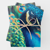 Pfauenprofil Geschenkpapier Set (Beispiel)