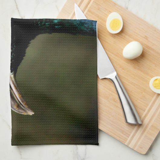 Pfauenprofil Geschirrtuch (Viertel Falte)