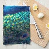 Pfauenprofil Geschirrtuch (Viertel Falte)