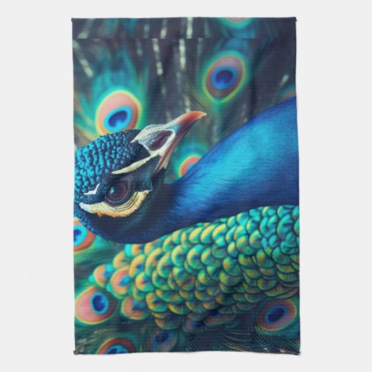 Pfauenprofil Geschirrtuch (Vertikal)