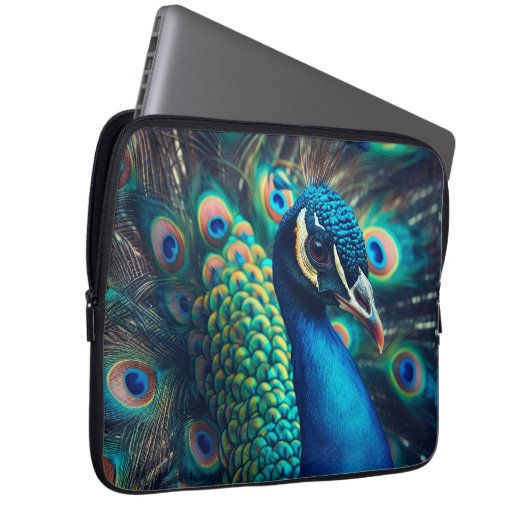 Pfauenprofil Laptopschutzhülle (Vorne Rechts)