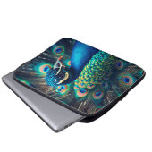 Pfauenprofil Laptopschutzhülle (Vorne Knopf)
