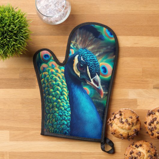 Pfauenprofil Ofenhandschuh (Oben unten)