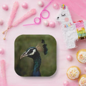 Pfauenprofil Pappteller (Party)
