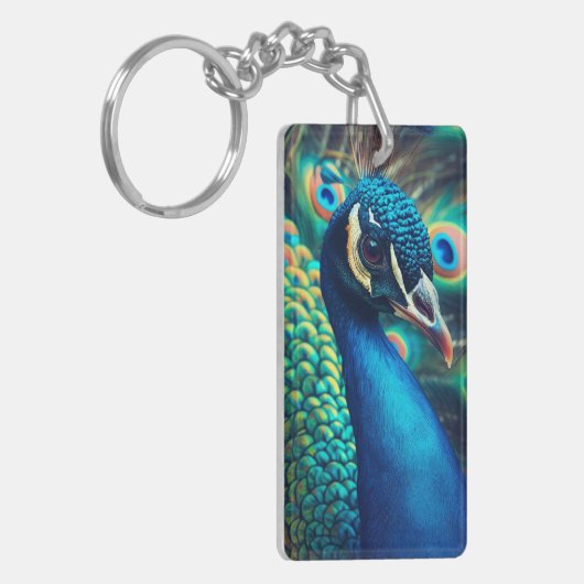 Pfauenprofil Schlüsselanhänger (Vorderseite links)