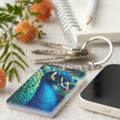 Pfauenprofil Schlüsselanhänger (Vorderseite rechts)