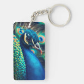 Pfauenprofil Schlüsselanhänger (Rückseite)