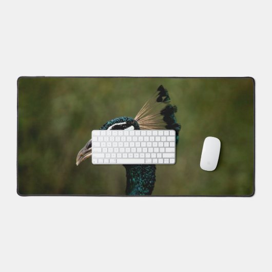 Pfauenprofil Schreibtischunterlage (Tastatur & Maus)