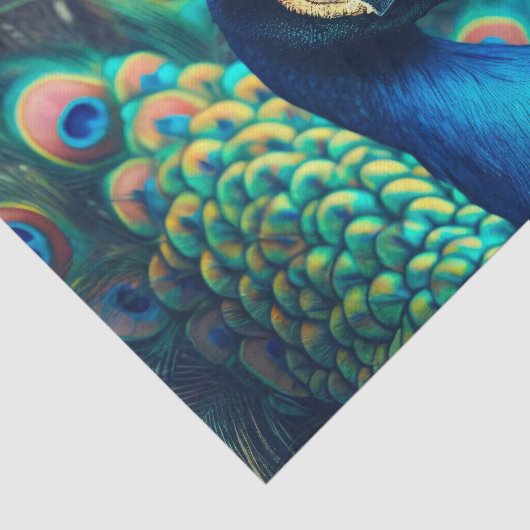 Pfauenprofil Seidenpapier (Ausschnitt)