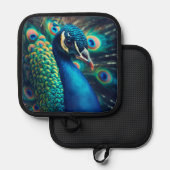 Pfauenprofil Topflappen (Vorderseite/Rückseite)