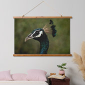 Pfauenprofil Wandteppich Mit Holzrahmen (Schlafzimmer)