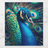 Pfauenprofil Weinetikett (Einzelnes Label)