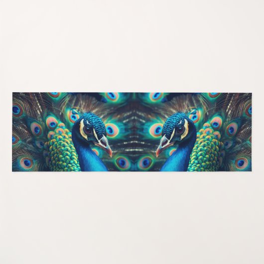 Pfauenprofil Yogamatte (Vorderseite (Horizontal))