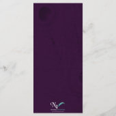 Pfauenregency im Lila Hochzeitmenü Menükarte (Rückseite)