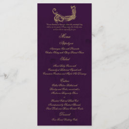 Pfauenregency im Lila Hochzeitmenü Menükarte