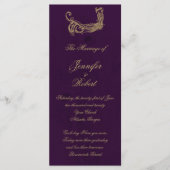 Pfauenregency im Lila Hochzeitsprogramm Programm (Vorderseite)