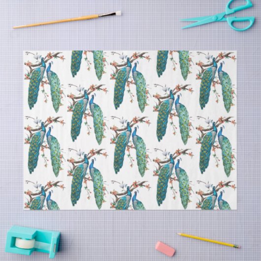 Pfauenreihe 6 seidenpapier (Basteln)