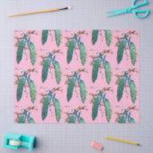 Pfauenreihe Design 6 rosa Tissue Seidenpapier (Basteln)