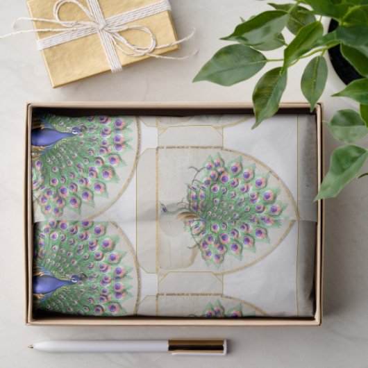 Pfauenreihe Design 8 Seidenpapier (Geschenk)
