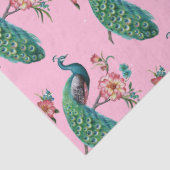 Pfauenreihen Design 4 PinkTissue Paper Seidenpapier (Detail)