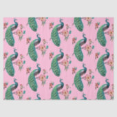 Pfauenreihen Design 4 PinkTissue Paper Seidenpapier (Vorderseite)