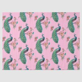 Pfauenreihen Design 4 PinkTissue Paper Seidenpapier