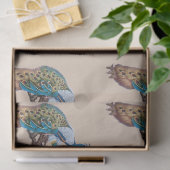 Pfauenreihen Design 9 - braunes Gewebepapier Seidenpapier (Geschenk)