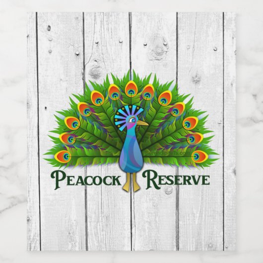 PfauenreservReserve Weinetikett (Einzelnes Label)