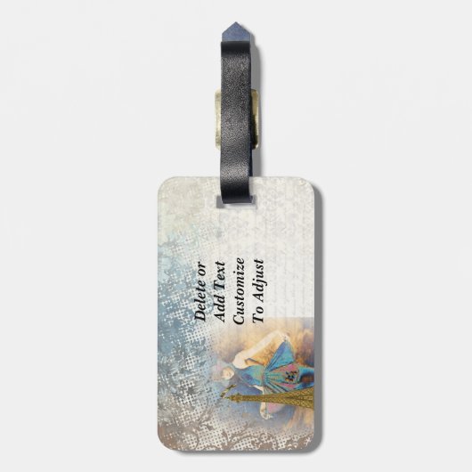 Pfauensammlung Paris Gepäckanhänger (Rückseite vertikal)