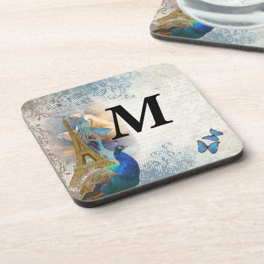 Pfauensammlung Paris Getränkeuntersetzer (Linke Seite)