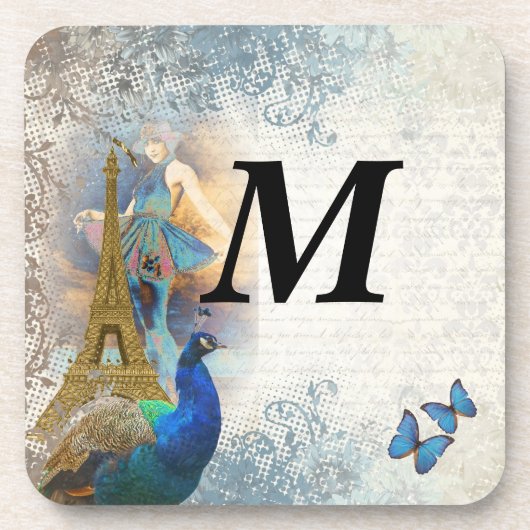 Pfauensammlung Paris Getränkeuntersetzer (Vorderseite)