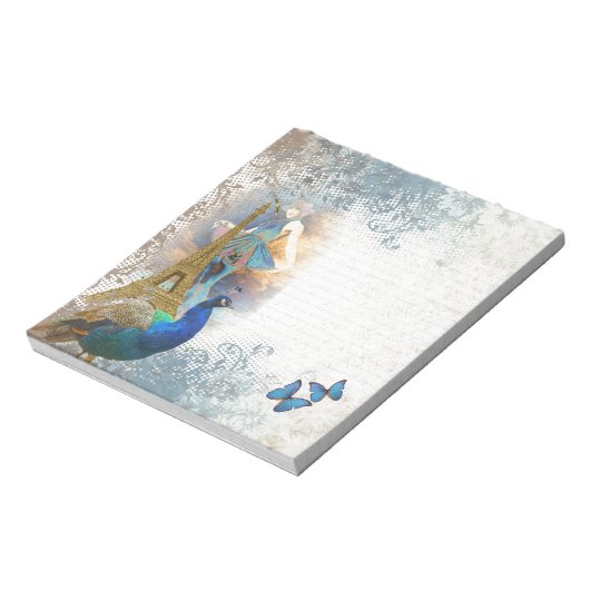 Pfauensammlung Paris Notizblock (Rotiert)